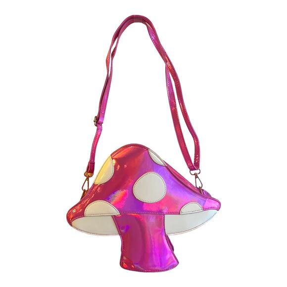 Shroomaroonies Psychedelic Pink MUSHROOM HANDBAG Purse 12x10 Crossbody Shoulder! - Picture 10 of 10